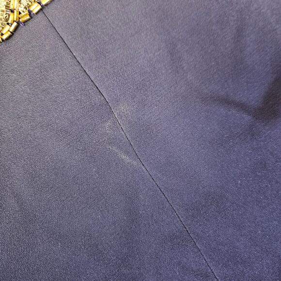 VTG Liz Elana Navy & Gold Blazer Size 14 Button Front Grandmacore Mature - Picture 11 of 12